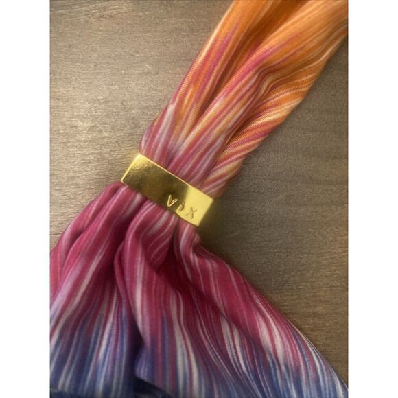 VIX Paula Hermanny Multicolor Bikini Tip Gold Accent Size D Cup summer luxury - Picture 2 of 9